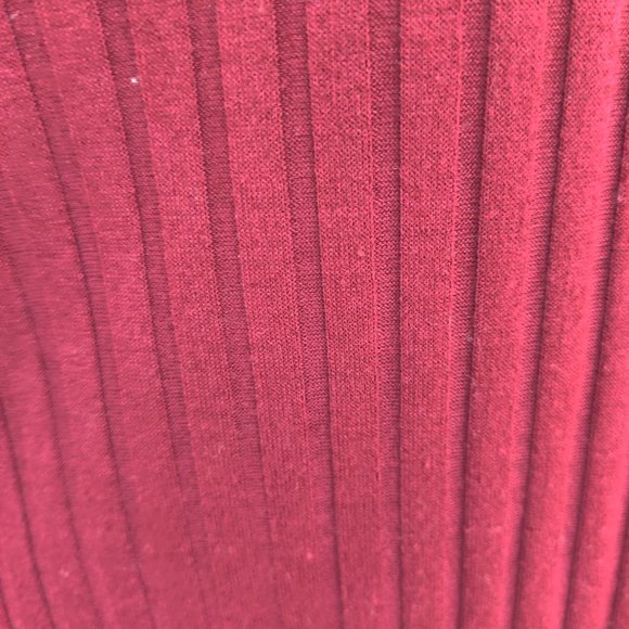 Forever 21 Medium Red Burgundy Stretchy Ribbed Knit Dress Bodycon Long Sleeve - Picture 3 of 5
